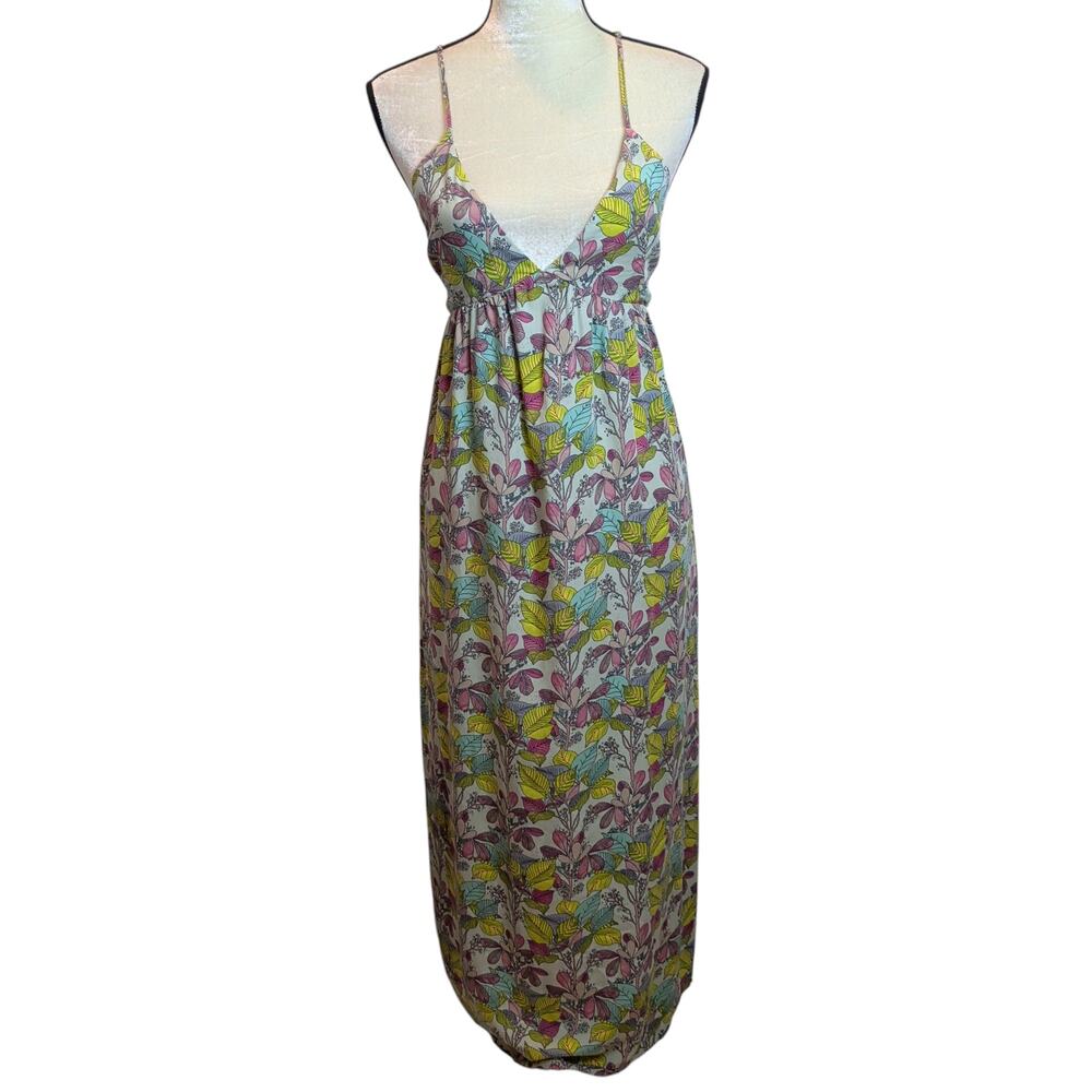 Patagonia Pataloha Sz XS Hawaiian Maxi Dress Strappy Beach Summer Blue Floral